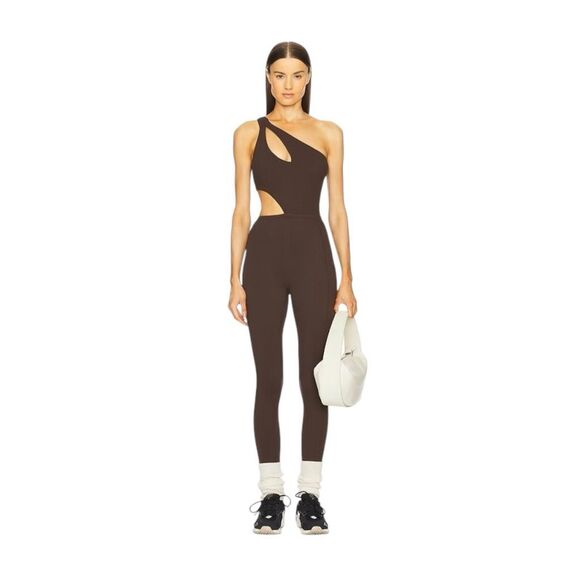 New Gigi C Rory Jumpsuit Chocolate Snakeskin M - Picture 1 of 5